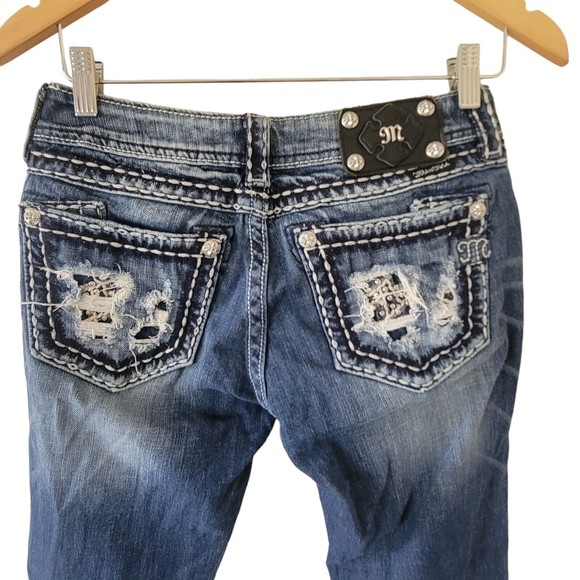 MISS ME  BOOT WOMEN'S JEANS SIZE 28 Thick‎ Stitch Low Rise - Picture 3 of 7